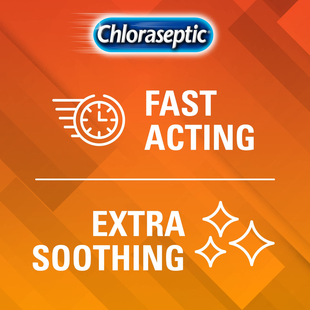 Chloraseptic Sore Throat Lozenges dissolving action on tongue for fast comfort.