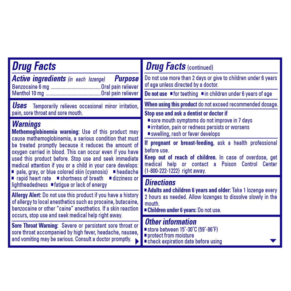 Chloraseptic Sore Throat Lozenges ready to use on a quick break.