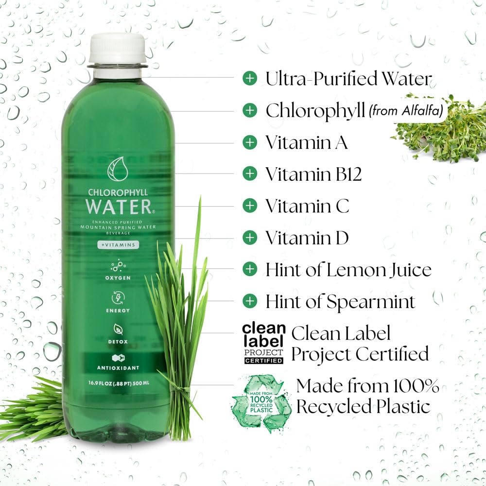 Chlorophyll Water 12-pack showcased for daily on-the-go hydration