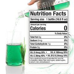 Chlorophyll Water label close-up showing clean-label transparency