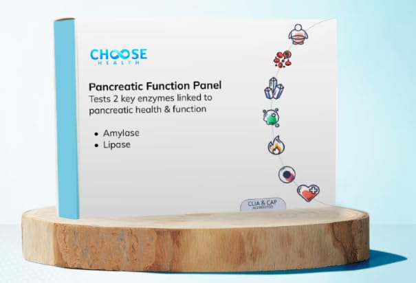Choose Health pancreatic function test kit ready for at-home sampling and easy use.