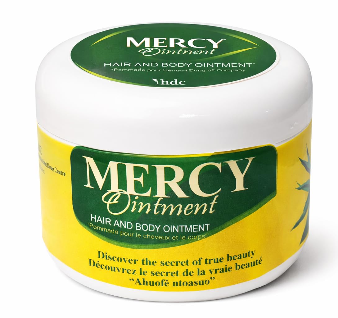 Chosen Mercy Ointment jar shows rich texture for nourishing hair care and body moisture.