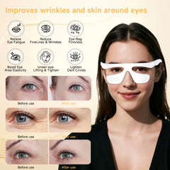 Choufaly red light therapy glasses with heat soothe eye tension.