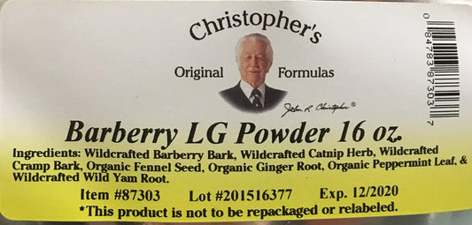 Christopher's Original Formulas Barberry Powder, powder and spoon for vibrant color in recipes.