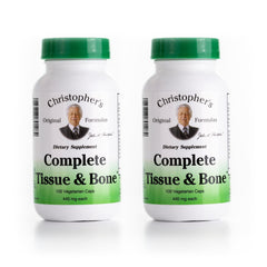 Christopher's Original Formulas Complete Tissue & Bone Formula bottle with 100 vegan capsules for bone support