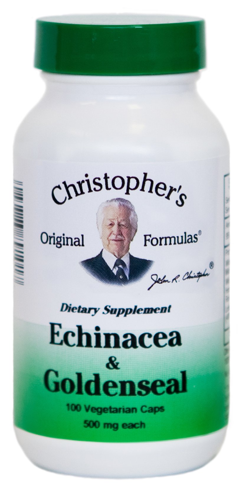 Christopher's Original Formulas Echinacea & Goldenseal bottle with capsules for immune support.