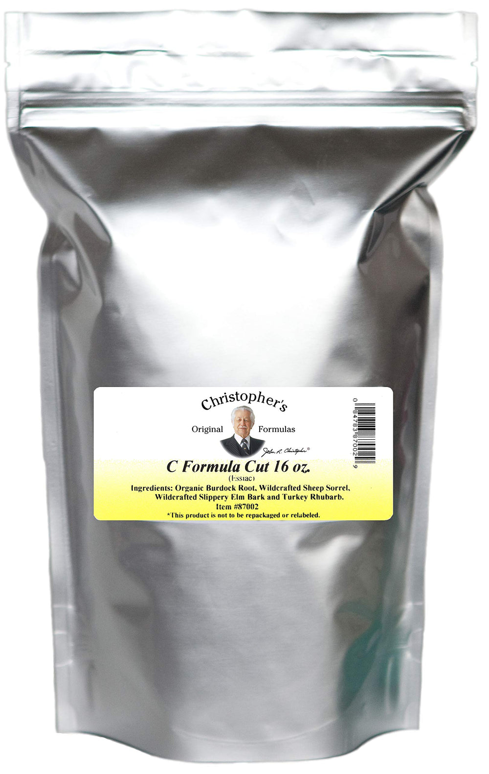 Christopher's Original Formulas Essiac-C Formula Cut bottle, supports immune wellness and detox routines.