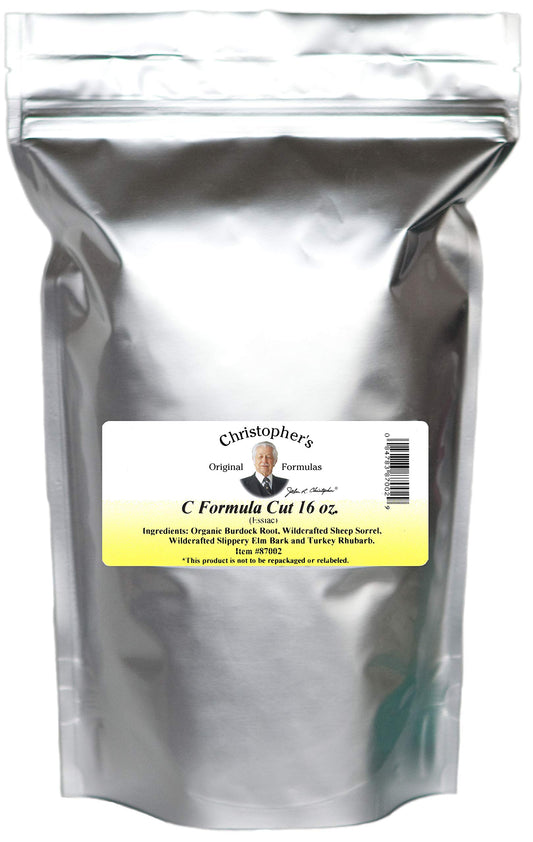 Christopher's Original Formulas Essiac-C Formula Cut bottle, supports immune wellness and detox routines.