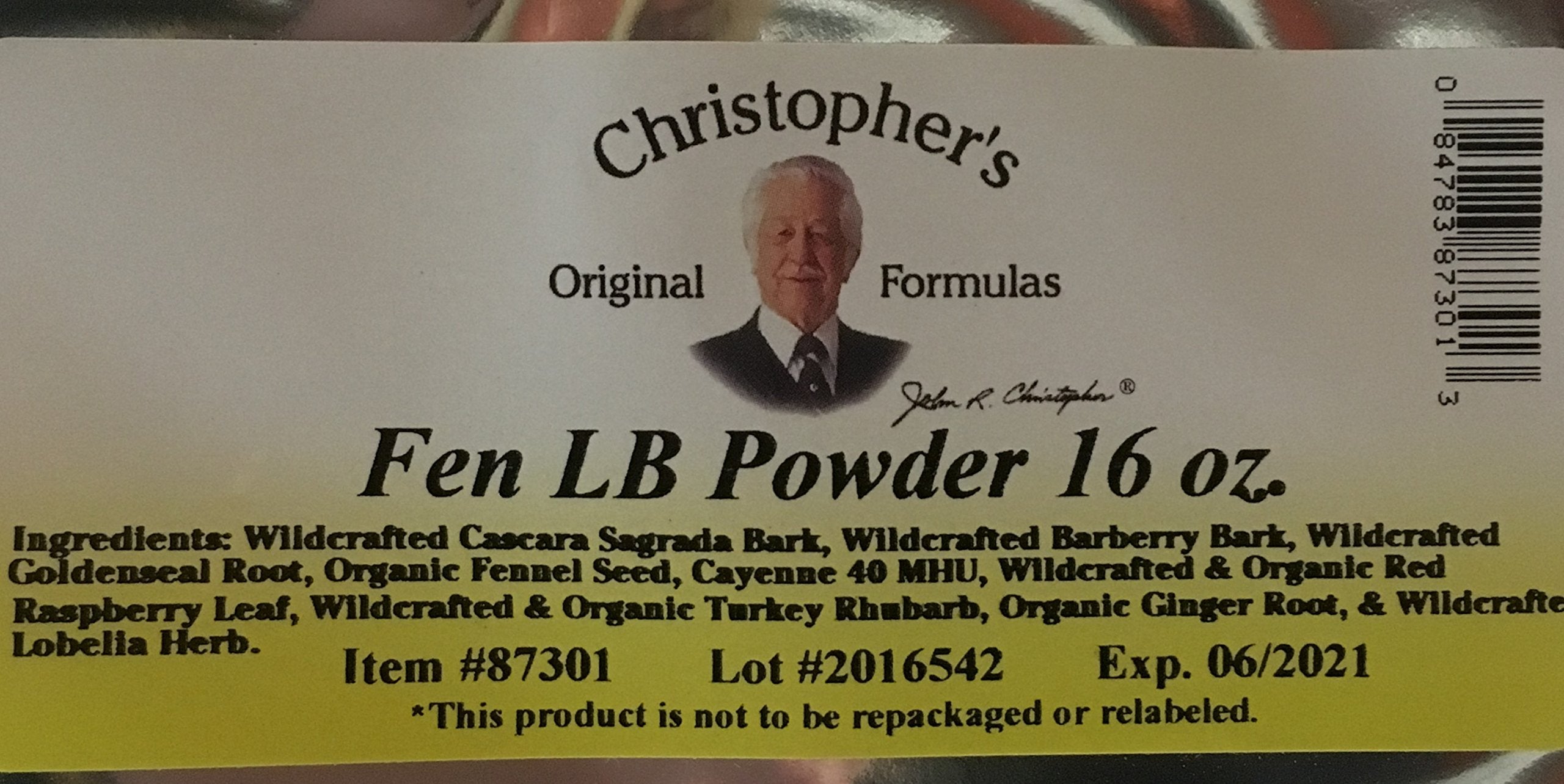 Christopher's Original Formulas Fen LB Powder measuring scoop showcases versatile powder-based preparation.