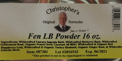 Christopher's Original Formulas Fen LB Powder measuring scoop showcases versatile powder-based preparation.