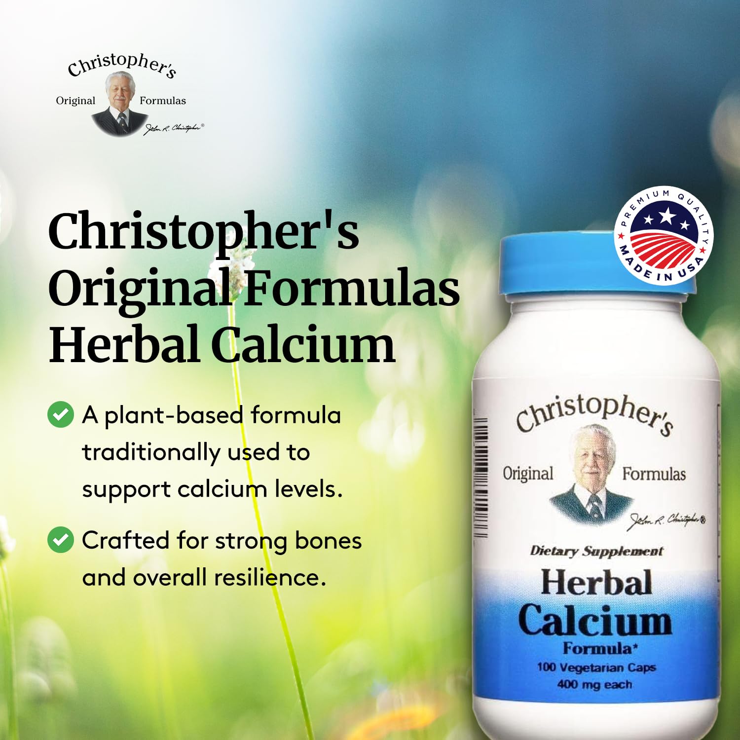 Christopher's Original Formulas Herbal Calcium in use for an active lifestyle at home.