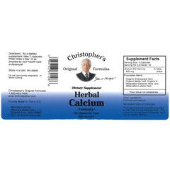 Christopher's Original Formulas Herbal Calcium capsules close-up for easy daily intake.