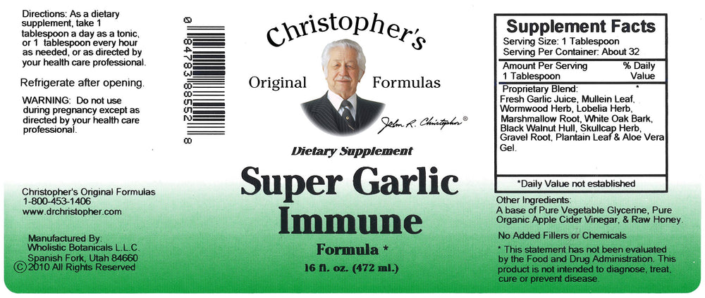 Detail of natural ingredients in Christopher's Original Formulas syrup for everyday wellness