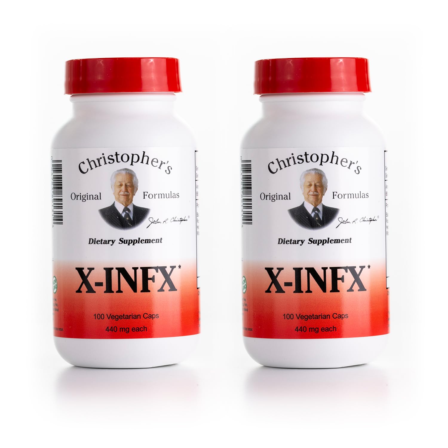Christopher's X-INFX bottle front view, supporting daily immune wellness