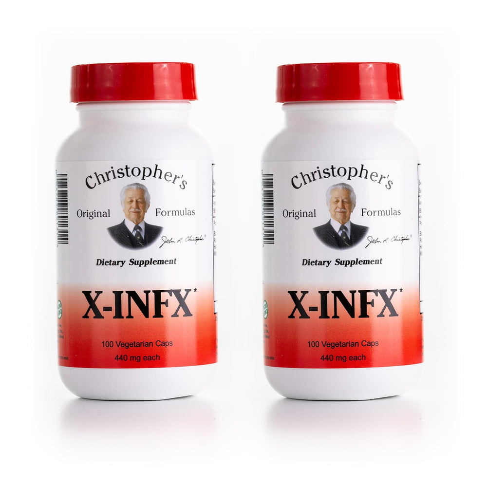 Christopher's X-INFX bottle front view, supporting daily immune wellness