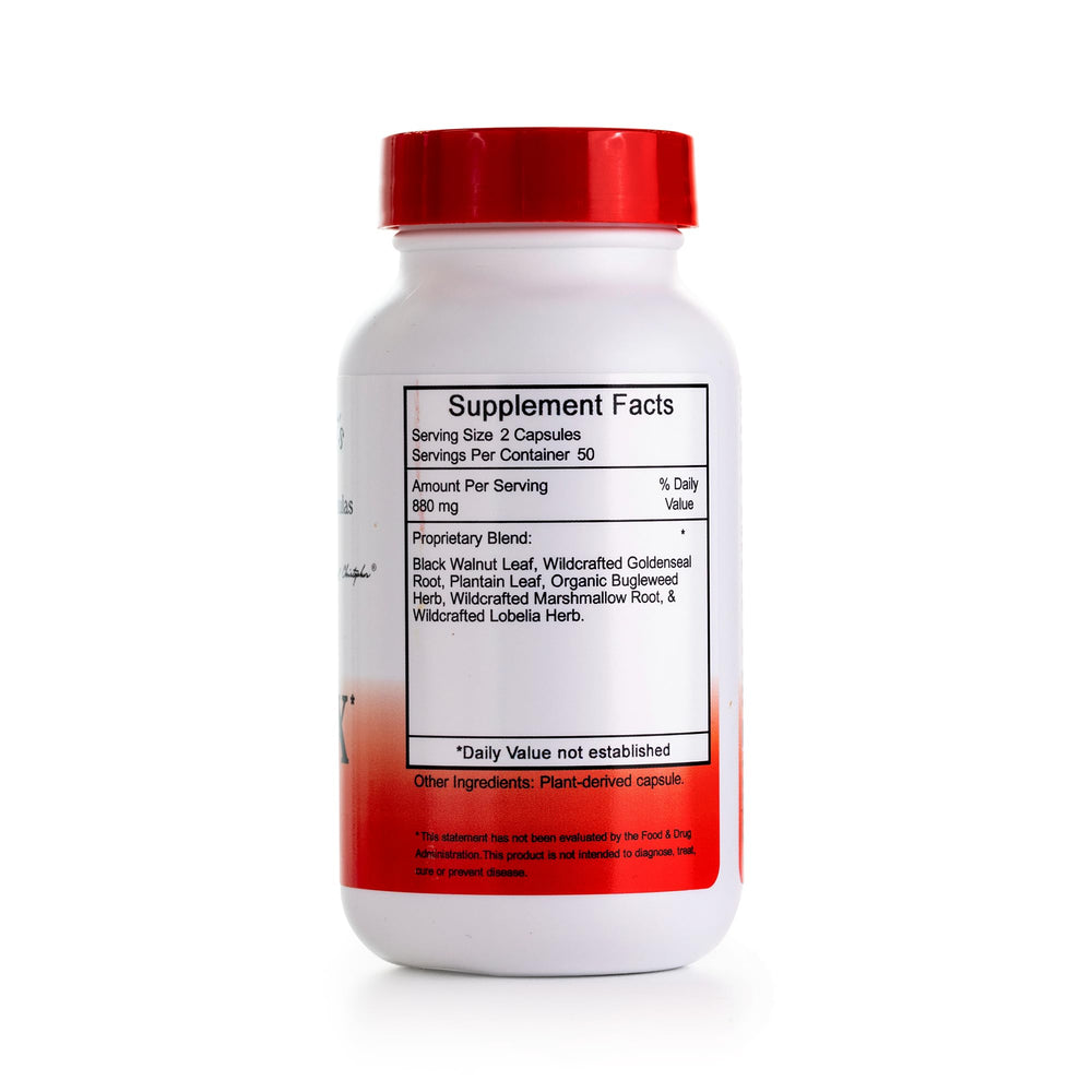 Christopher's X-INFX bottle side view, compact capsules for daily use