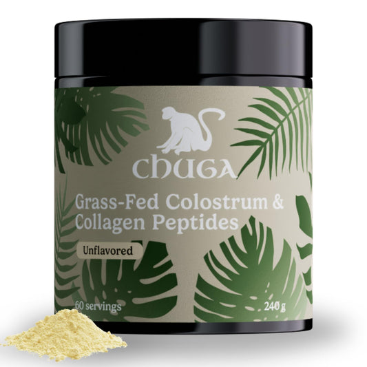 Chuga Shilajit grass-fed colostrum bottle supports daily gut and immune health