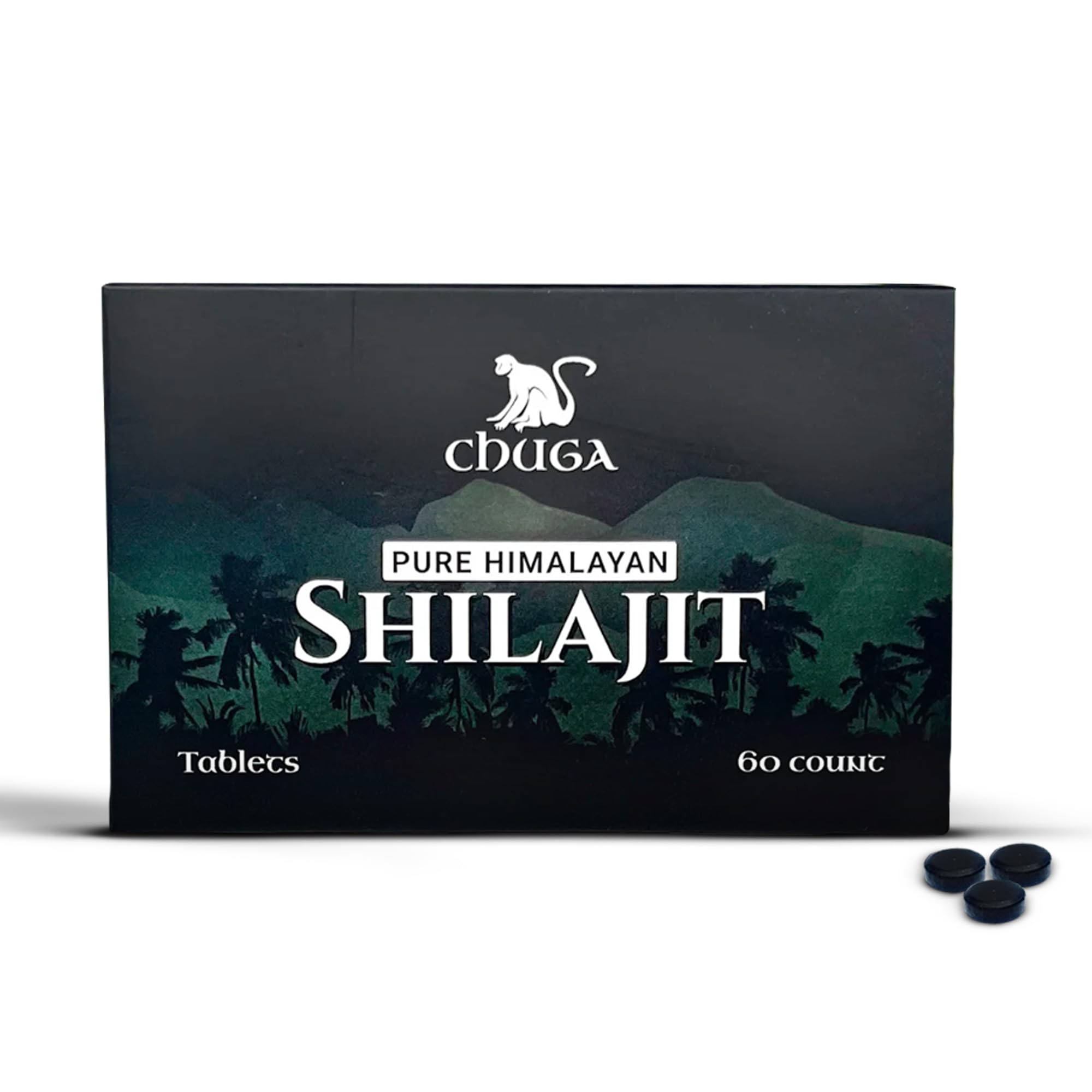 Chuga Shilajit bottle with tablets for daily vitality.