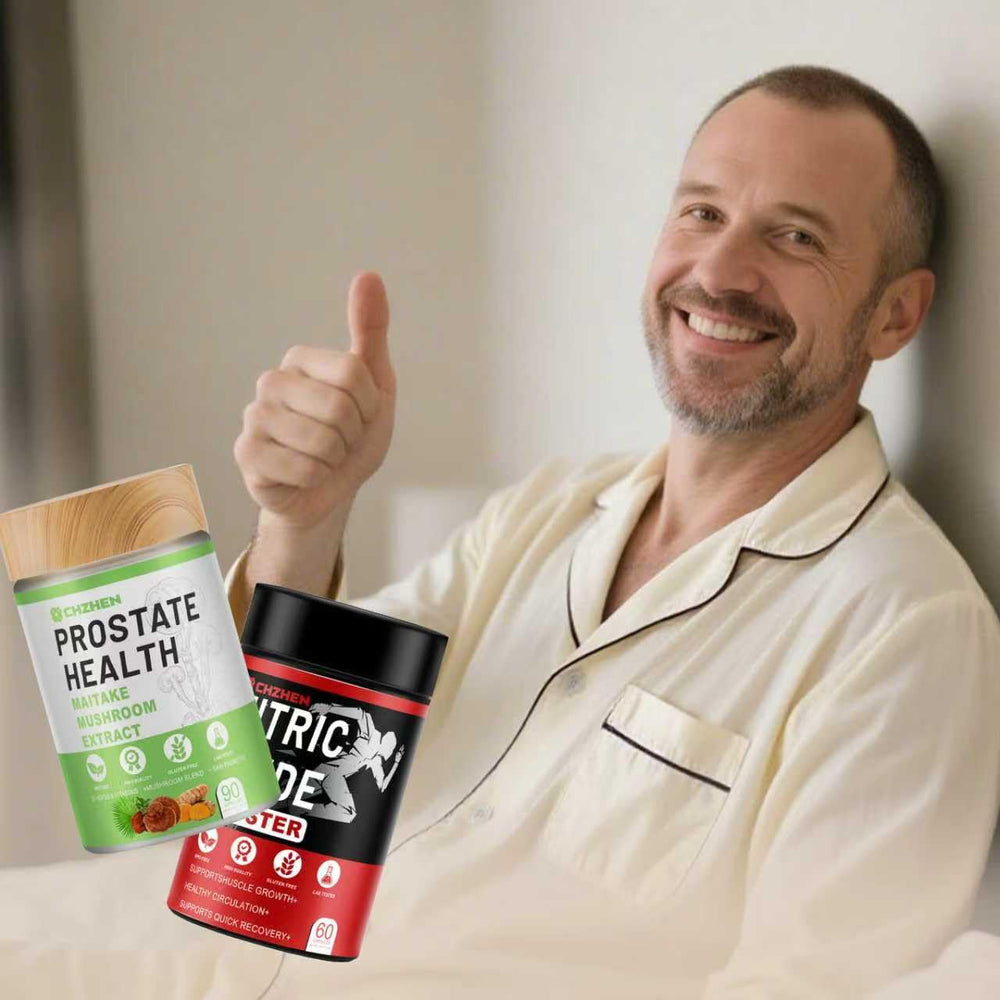 CHZHEN Prostate Health product image highlighting mess-free, easy-to-swallow capsules.