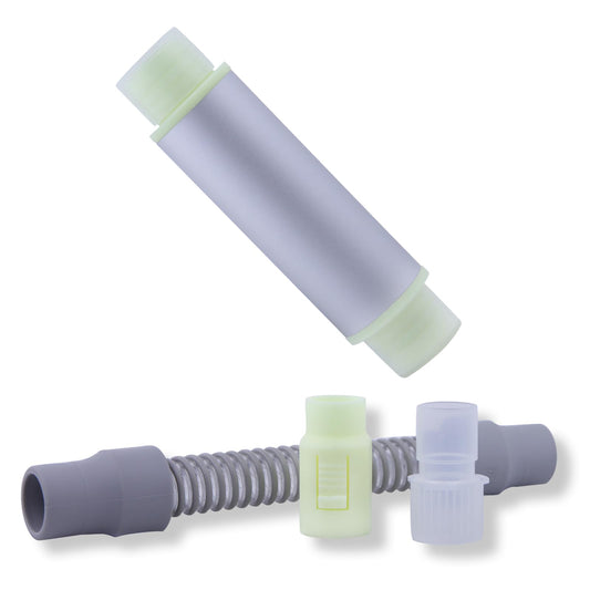CHZHWFDC CPAP pipeline muffler mounted on the interface for a quieter sleep.