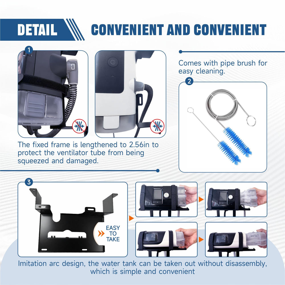 CHZHWFDC easy installation for quick wall mounting of CPAP gear.