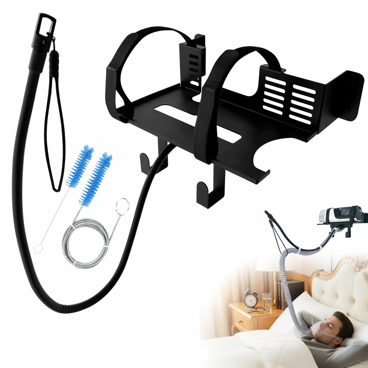 CHZHWFDC CPAP wall mount shelf for AirSense 10/11 keeps the device within easy reach.