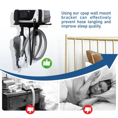CHZHWFDC dual hooks secure mask and tubing during sleep for a tidy setup.