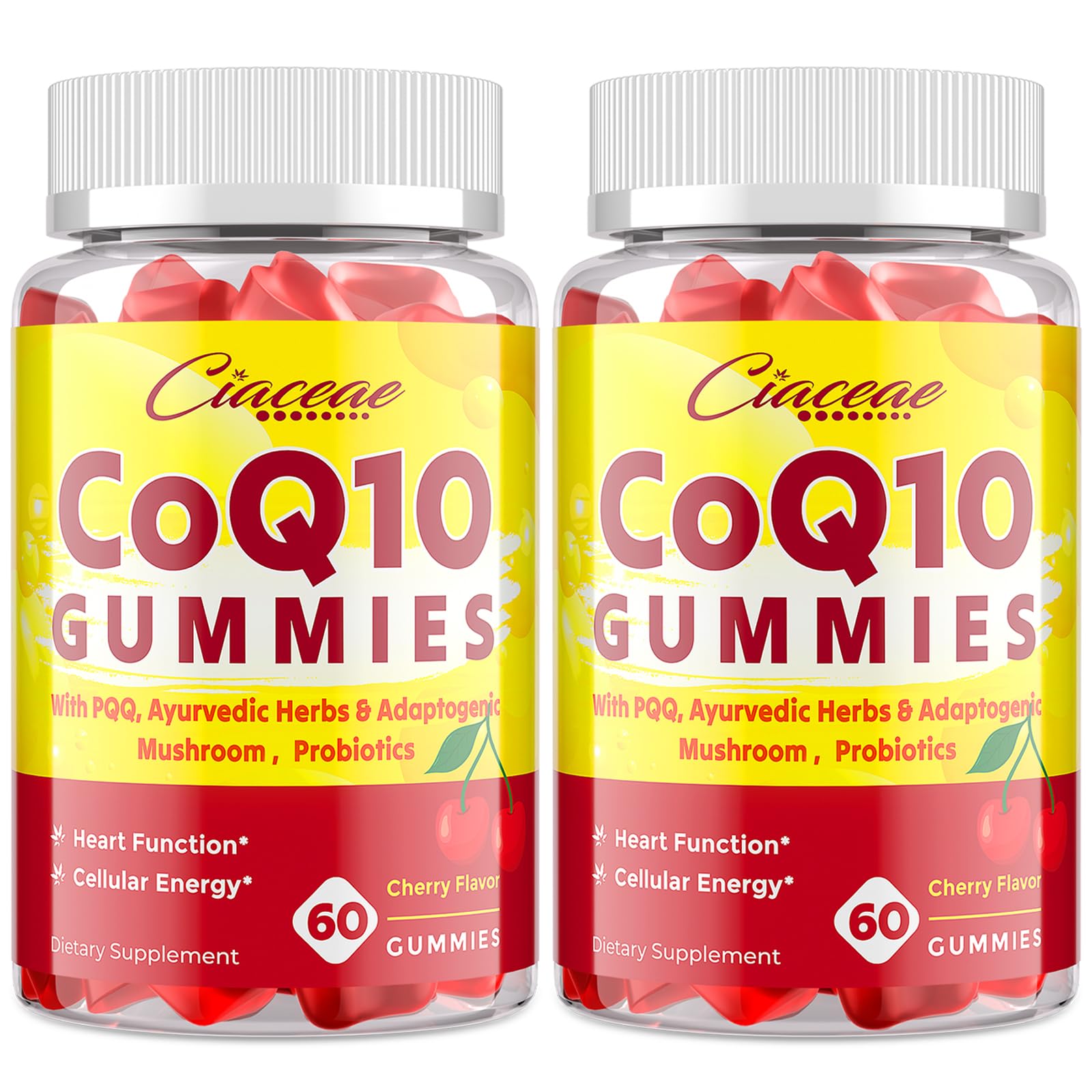 Ciaceae CoQ10 gummies bottle pouring for daily vitality