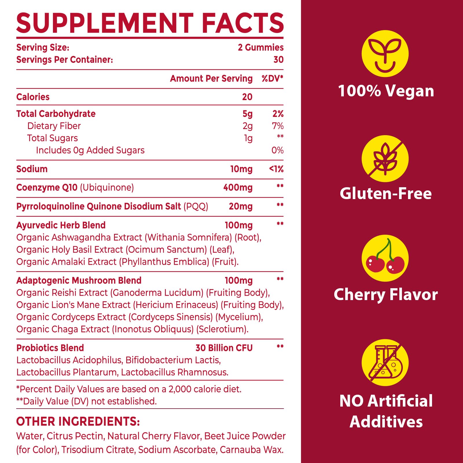 Ciaceae CoQ10 gummies in cherry flavor for tasty energy