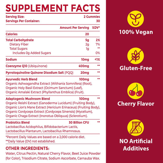 Ciaceae CoQ10 gummies in cherry flavor for tasty energy