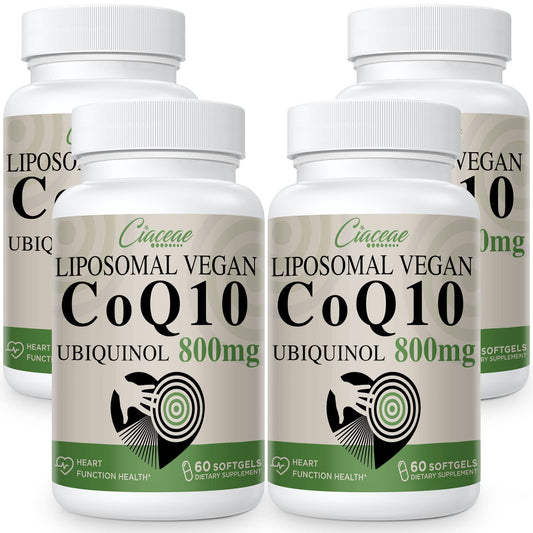 Ciaceae liposomal CoQ10 800mg softgel bottle front showing potency for daily support