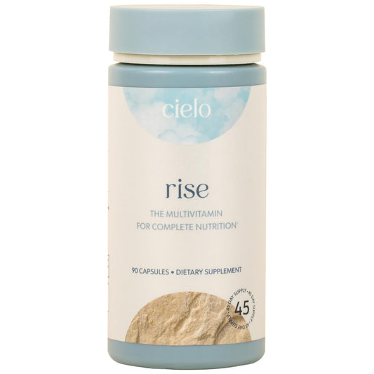 Cielo Rise bottle front for daily wellness.
