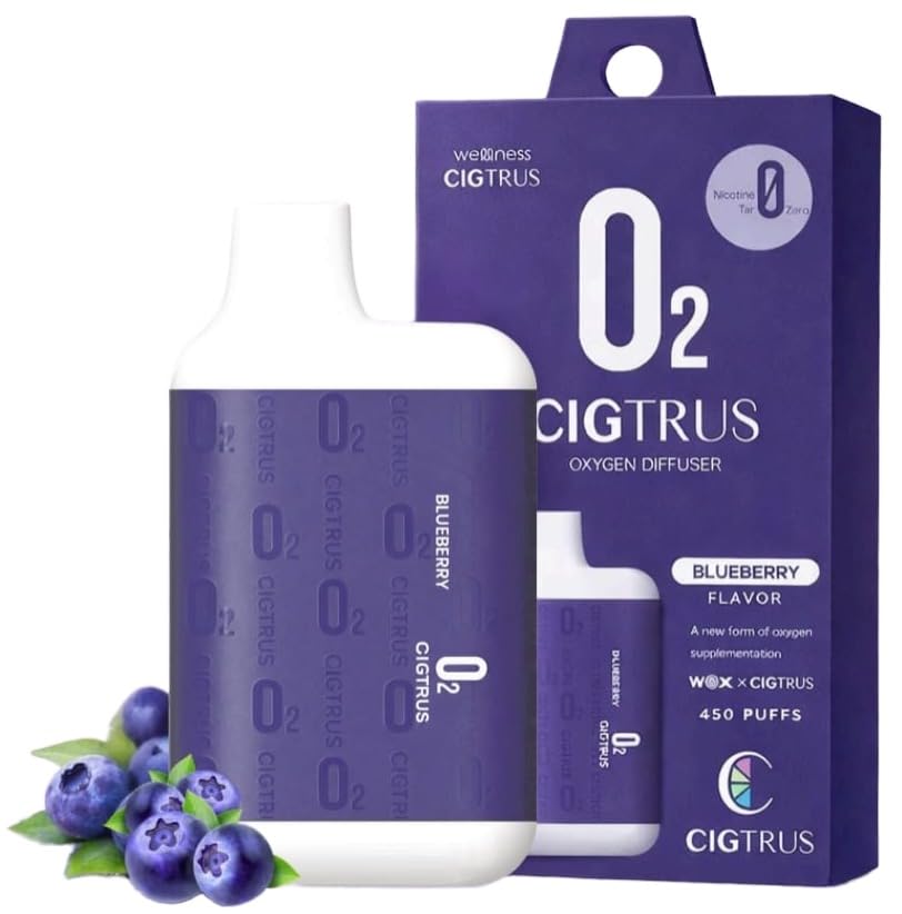 Cigtrus O2 Inhaler Blueberry front view for portable oxygen refreshment