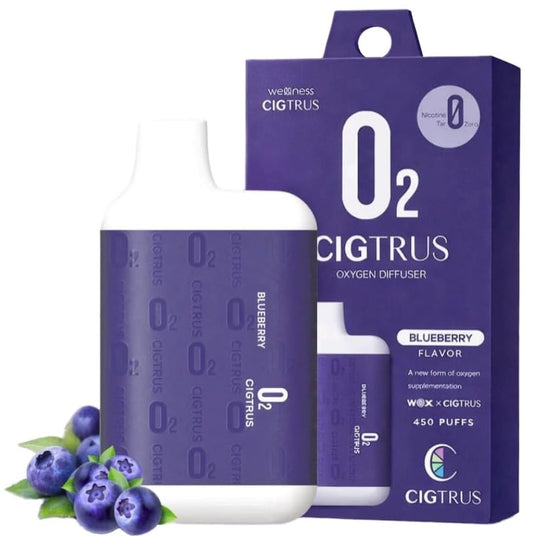 Cigtrus O2 Inhaler Blueberry front view for portable oxygen refreshment