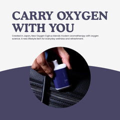 Cigtrus O2 Inhaler Blueberry travel scene for cabin or commute refreshment