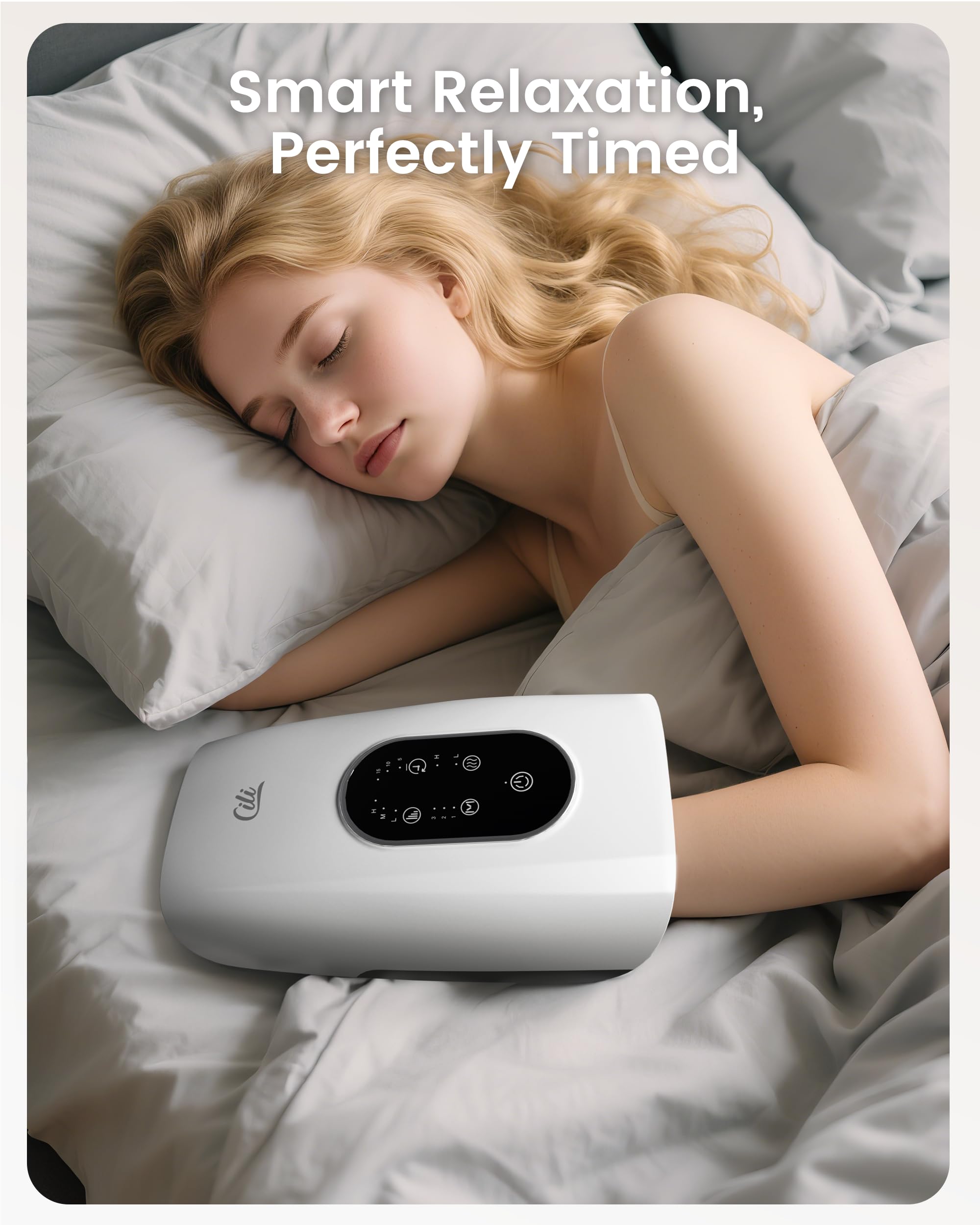 CILI battery indicator on massager signals long-lasting power for extended sessions.
