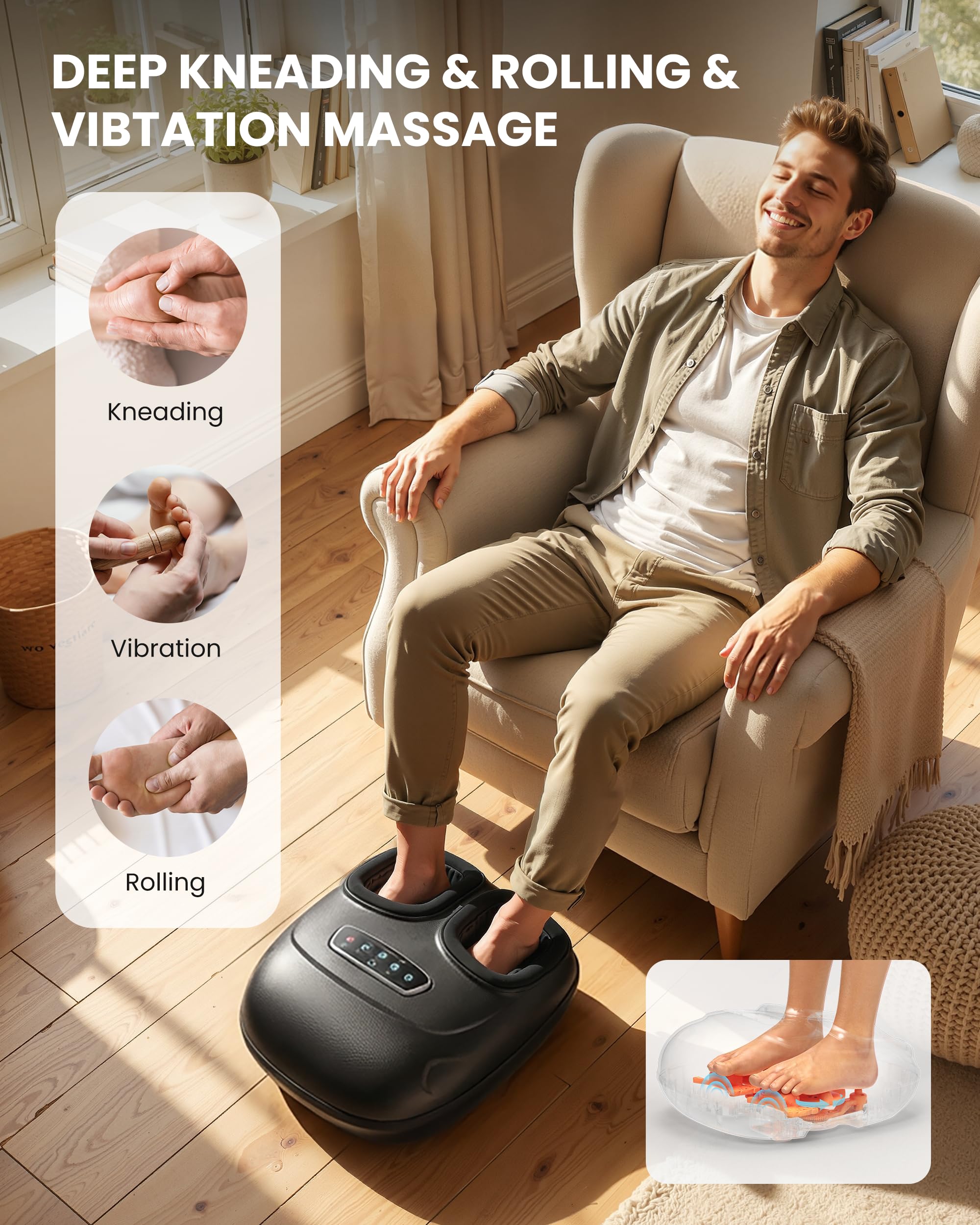 Intuitive control panel for simple customization of settings.