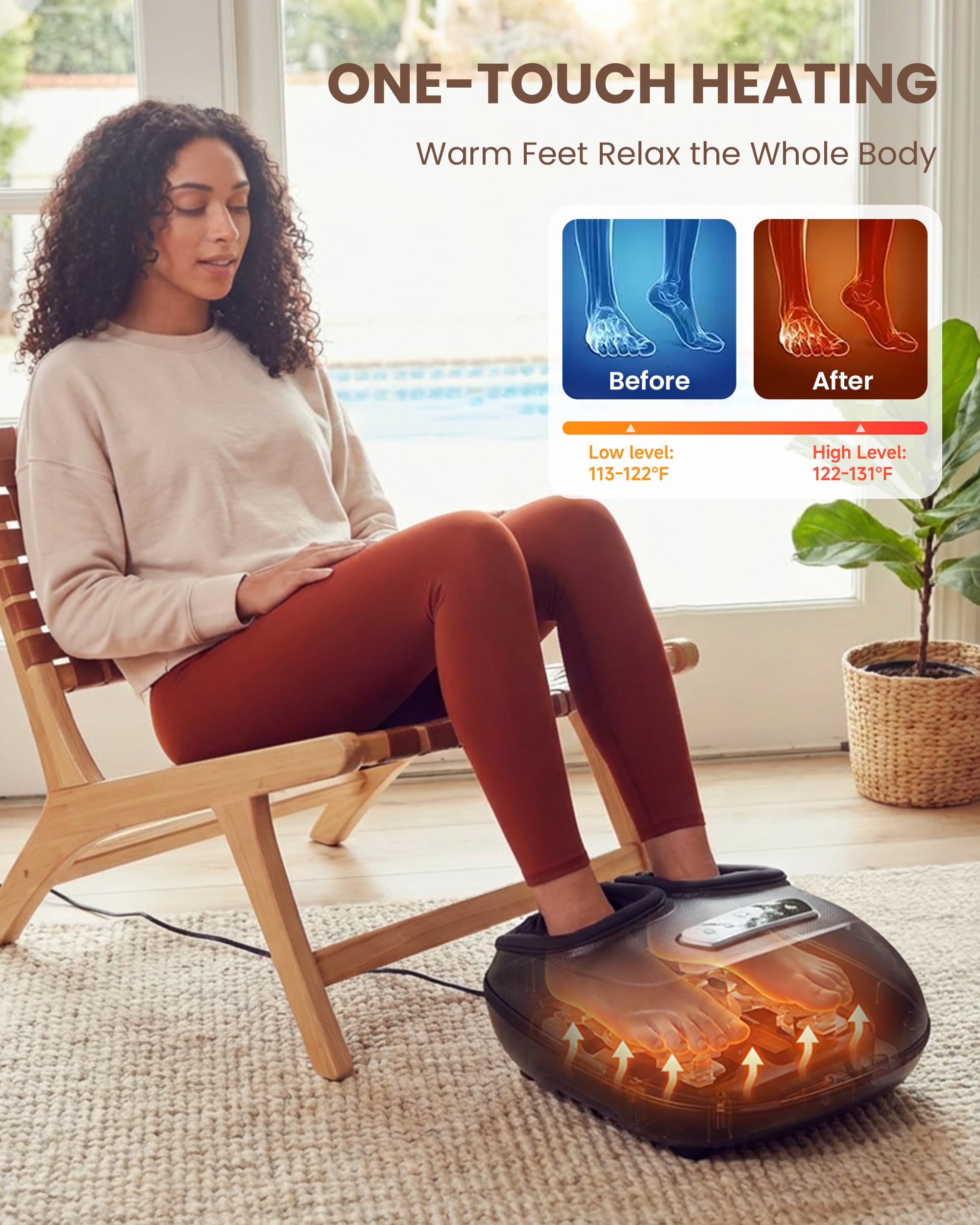 CILI massage with vibration and compression for relaxing foot care.