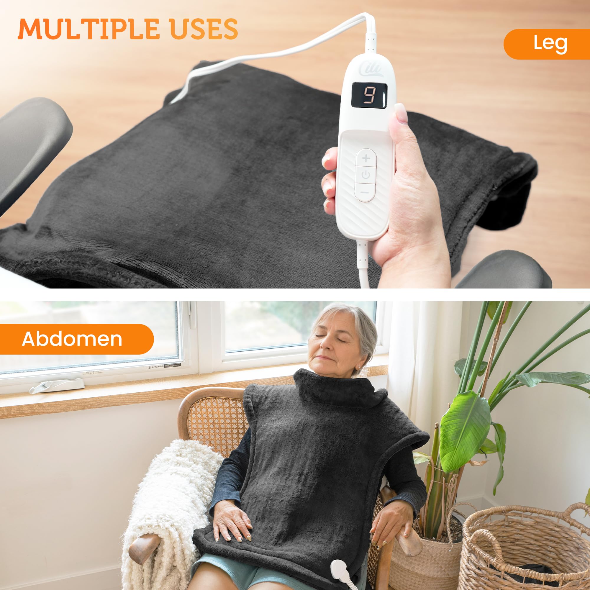 CILI heating pad 2-hour auto shutoff for energy savings