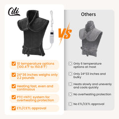 CILI heating pad neck and shoulder wrap with secure snaps