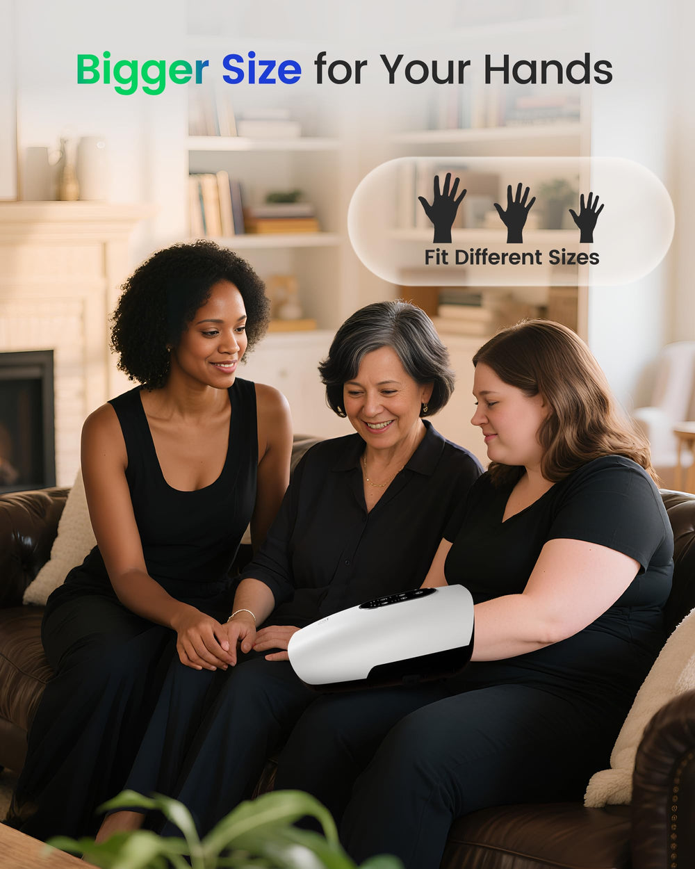 CILI user wearing massager while typing shows potential relief during repetitive tasks.