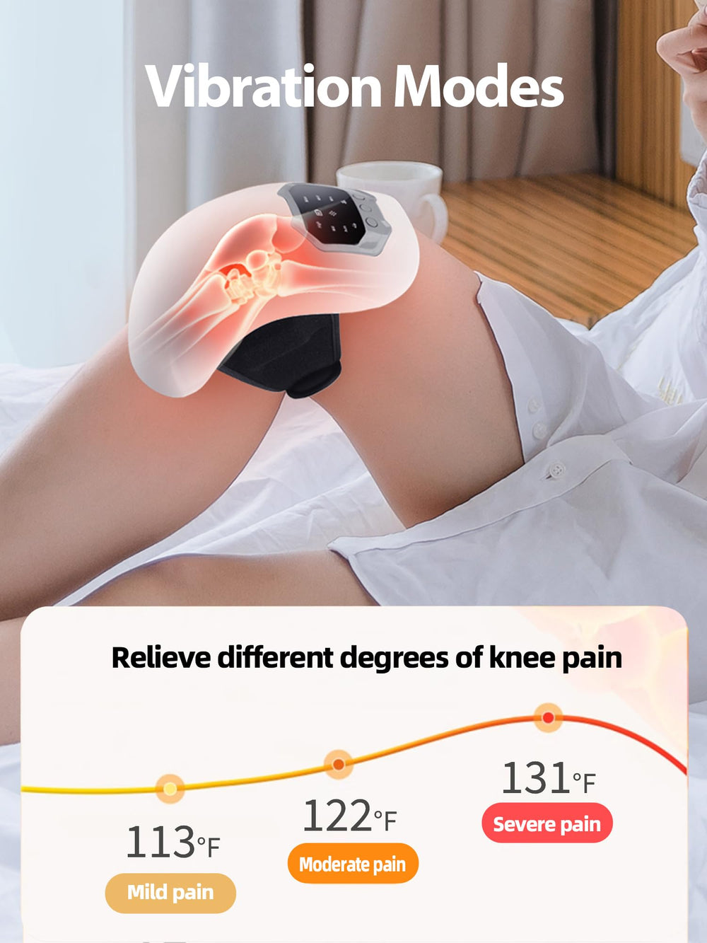 cilotus knee massager offers three vibration modes for customizable relief