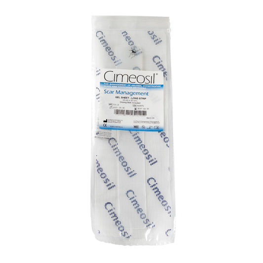 Cimeosil Gel Sheet applied to scar for discreet, comfortable scar management.