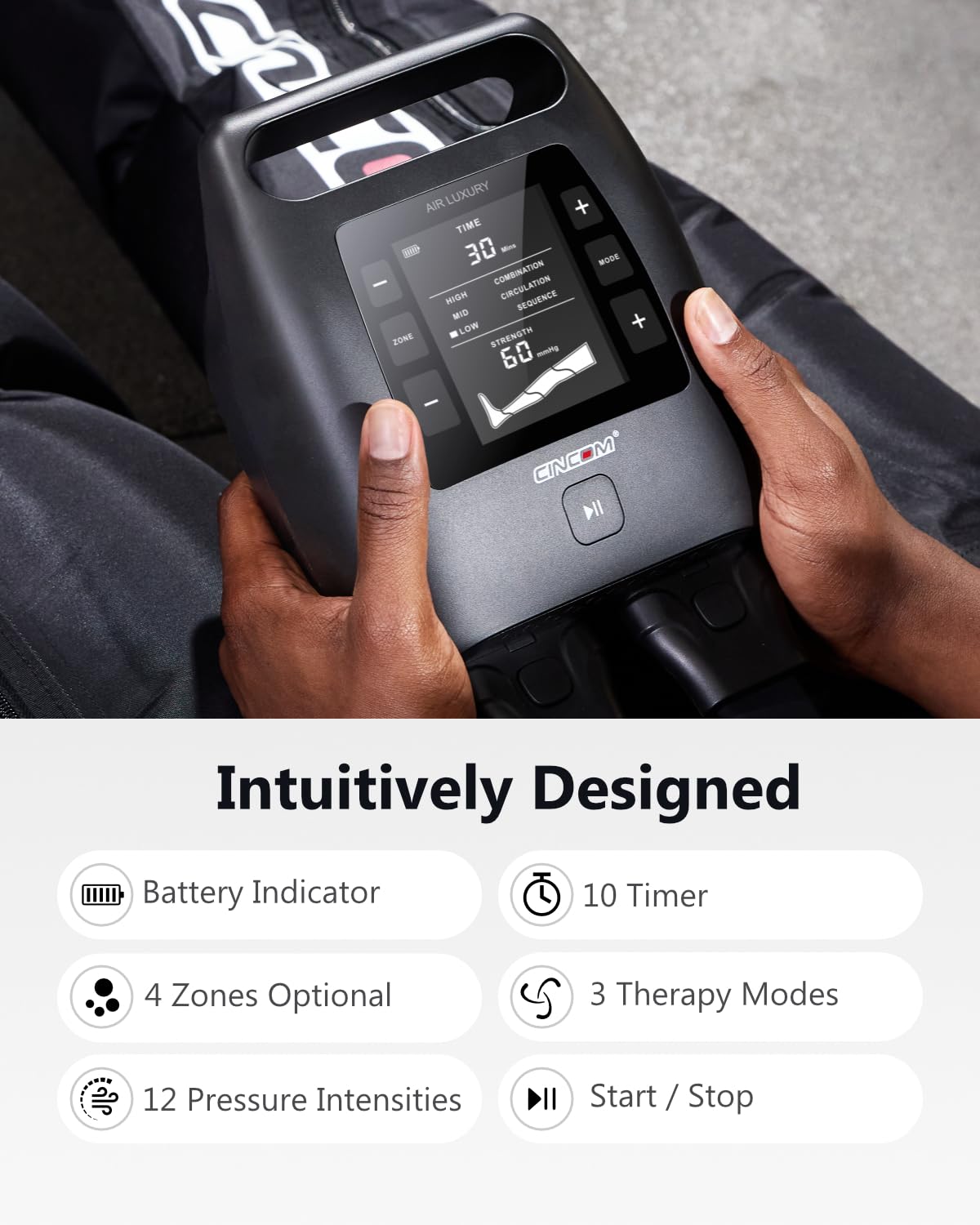 CINCOM carrying bag keeps the cordless massager ready for gym or office