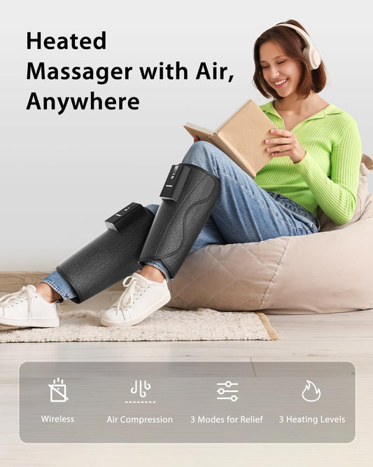 CINCOM cordless calf massager with adjustable heat levels for personalized recovery