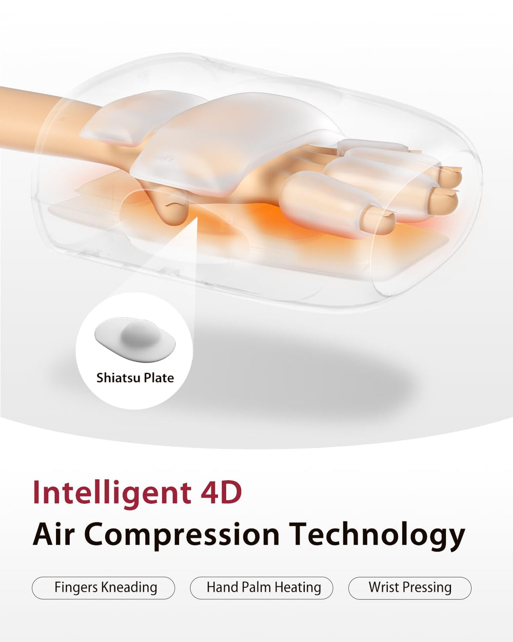 CINCOM hand massager heat therapy providing warm, soothing comfort