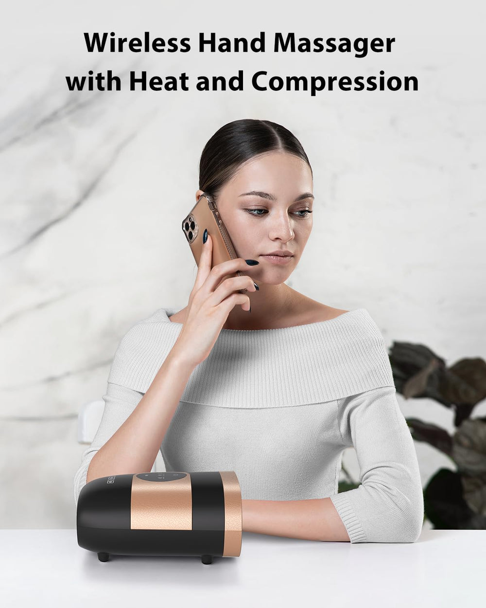 CINCOM hand massager touch-screen control offers easy customization