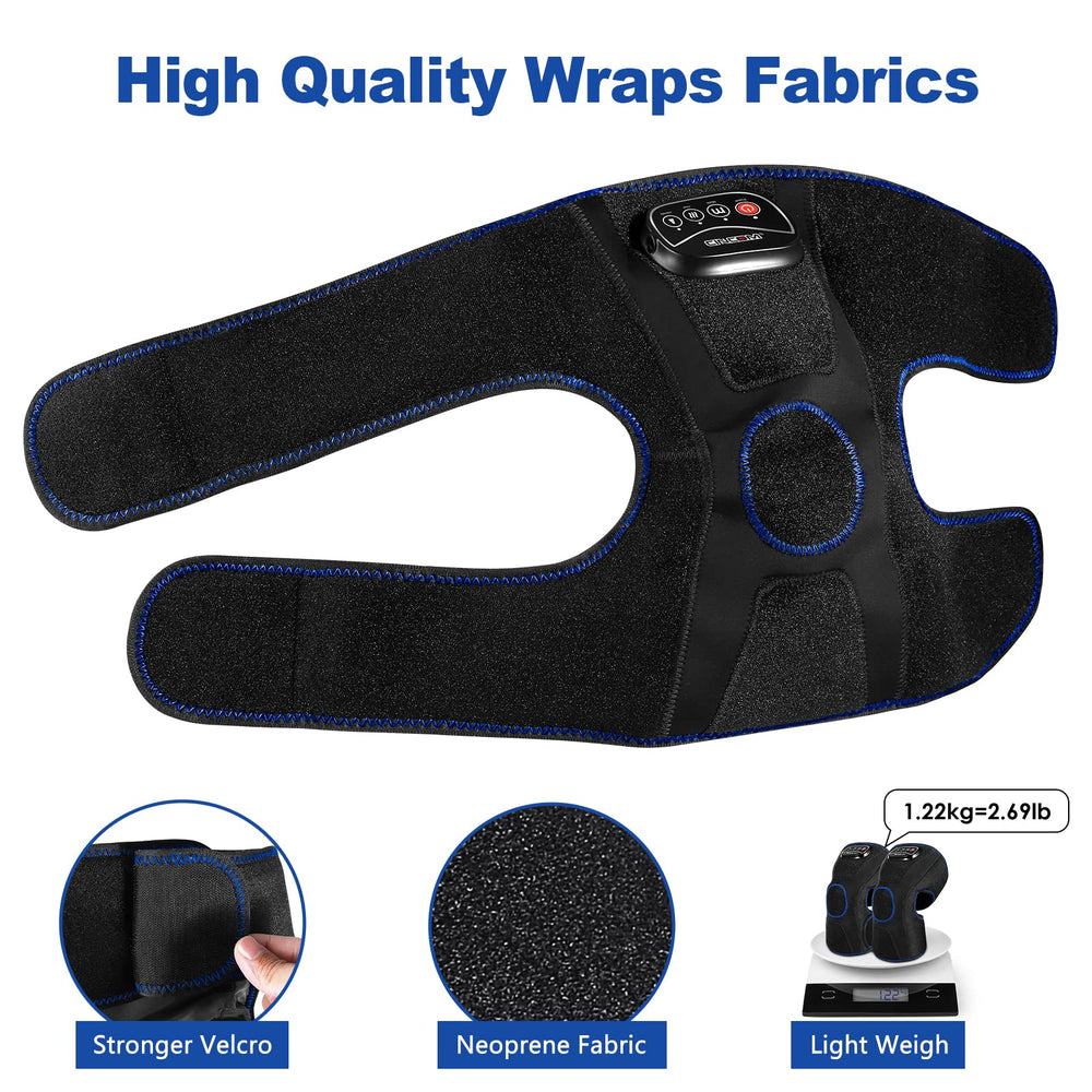 CINCOM knee massager with adjustable Velcro strap for a secure fit.