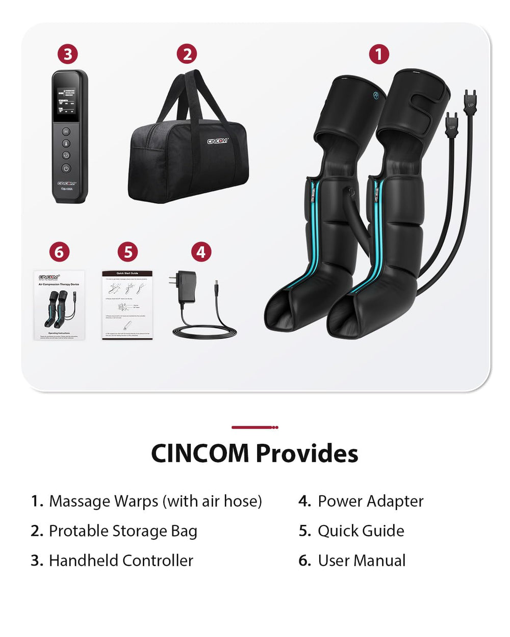 CINCOM leg massager breathable fabric cleans easily and resists wear