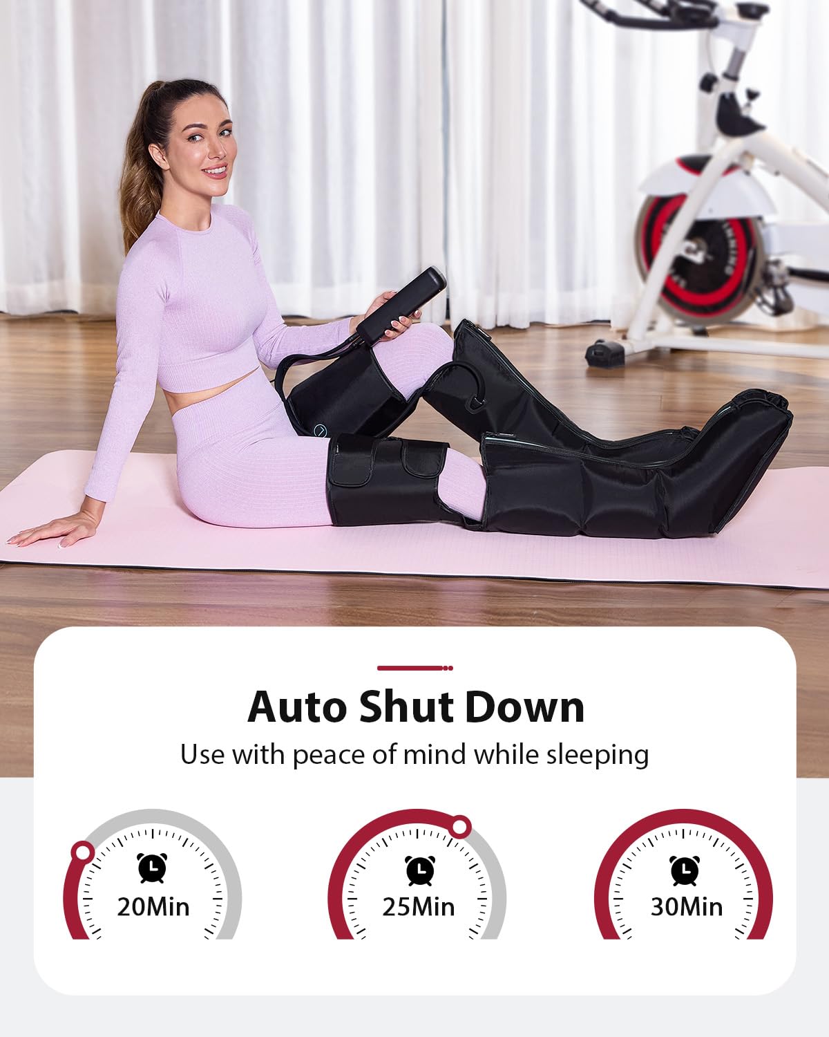CINCOM leg massager control panel with easy mode and intensity options